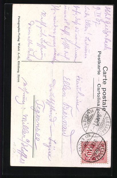 Cartoline postali: AK Toni in Tracht mit Pfeife, 1907 – Usato da Berlin venduto da bartko-reher 1