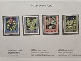 Pro Juventute 4 Briefmarke mit 4 Couvert