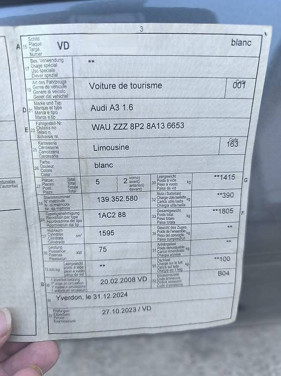 Automobili:  URGENT  Audi A3 1.6 – Usato da Vallamand venduto da das_9r5d 5
