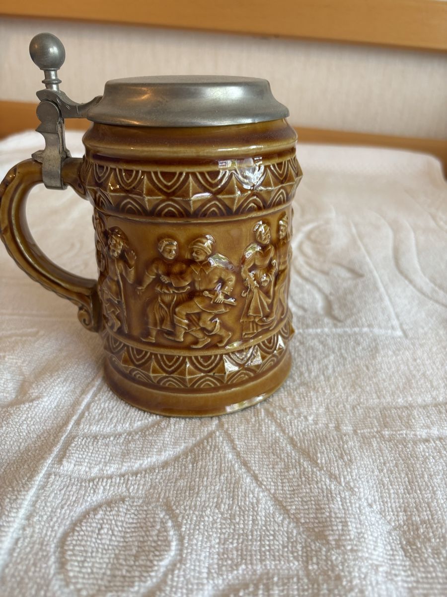 Karaffen: Bierkrug Keramik mit Zinndeckel – Neu (gemäss Beschreibung) aus Kloten von Voni21 1