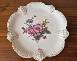 Antike Servierplatte mit Blumenmuster, Rosenthal