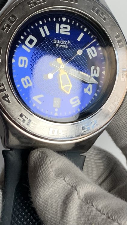 Swatch Armbanduhr Edelstahl schwarz Herrenu 6
