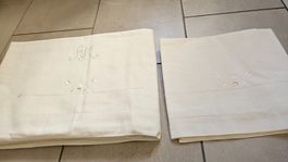 Lenzuolo bianco cifrato AM 240x270 cm + 2 federe 60x90 cm