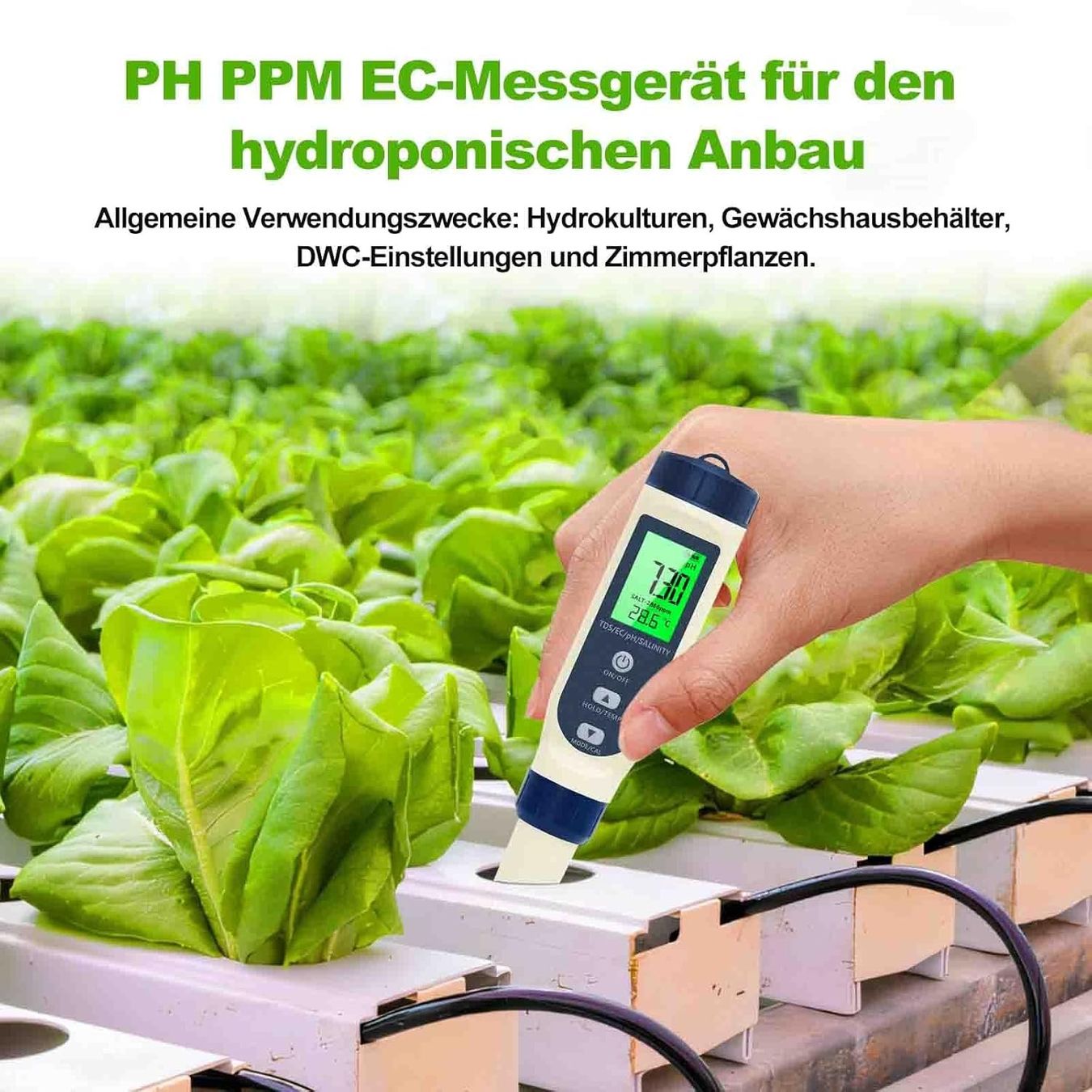 Misurare: PH-Messgerät - PH/Salzgehalt/EC/TDS/Temperatur-Multifunktion – Nuovo e nell'imballaggio originale da Châtelaine venduto da topshop.switzerland 3