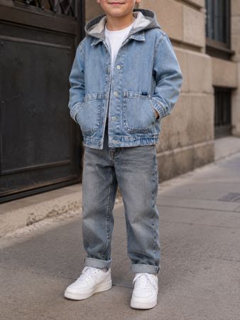 VESTE EN JEAN À CAPUCHE POUR ENFANT