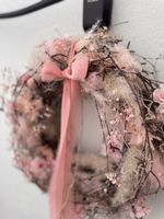 Blumenkranz Trockenblumen rosa neu handgefertigt
