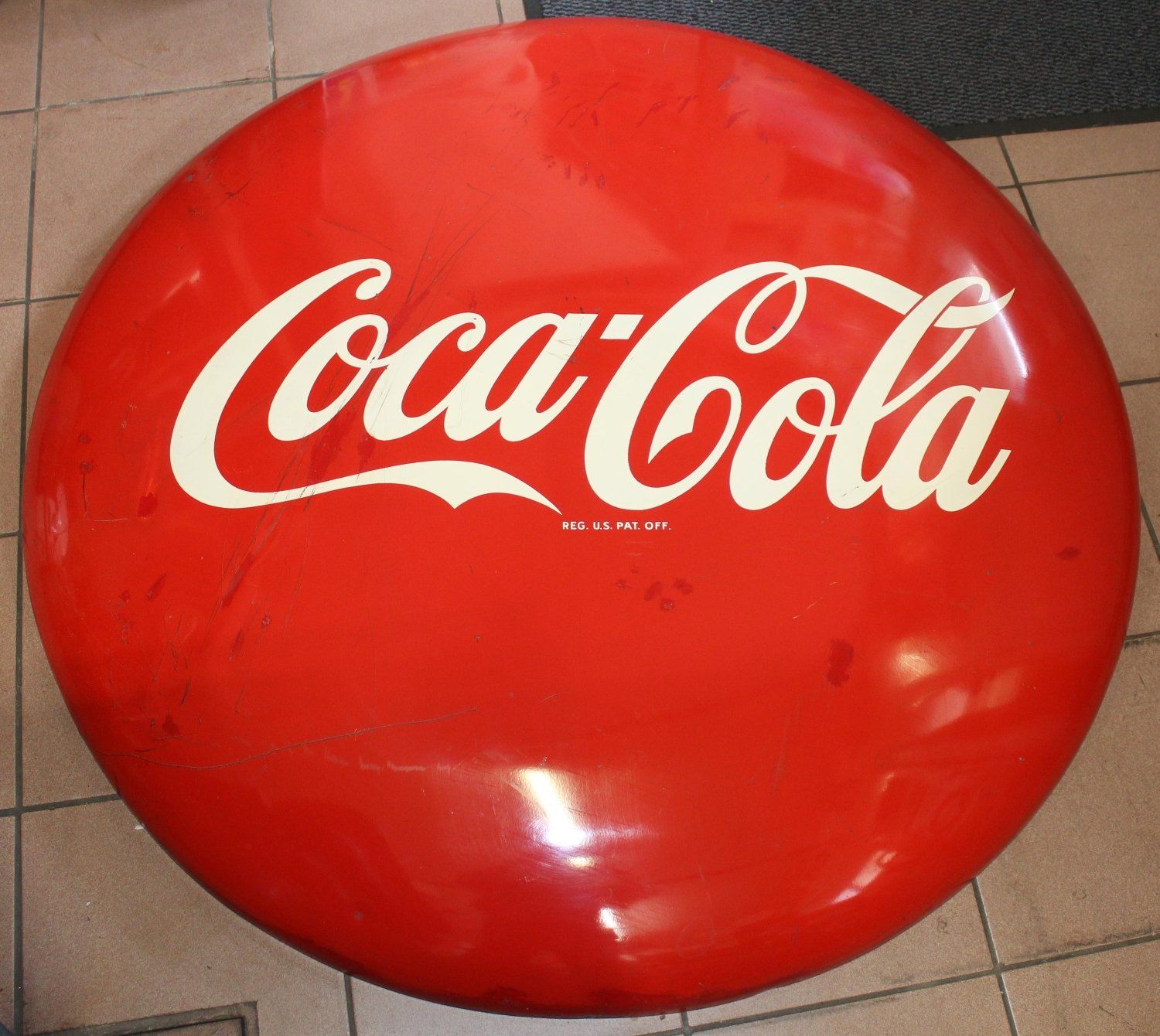 Coca-Cola Insegne: Coca Cola Button Blechschild Gross USA – Usato da Lüchingen venduto da Aw67 1
