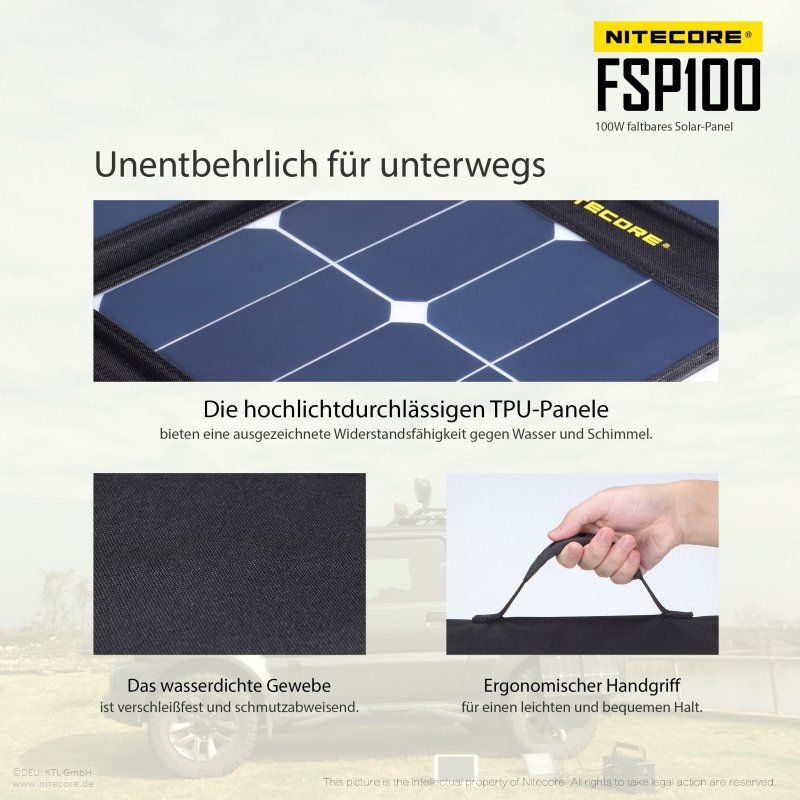 Panneaux solaires: NITECORE Solar Panel FSP100, Gratisversand! – Neuf avec emballage d'origine à Grüningen par Prolumin 6