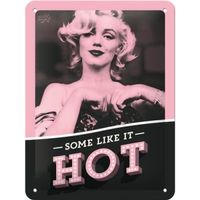 Blechschild-M. MONROE-SOME LIKE IT HOT - 15 X 20 CM