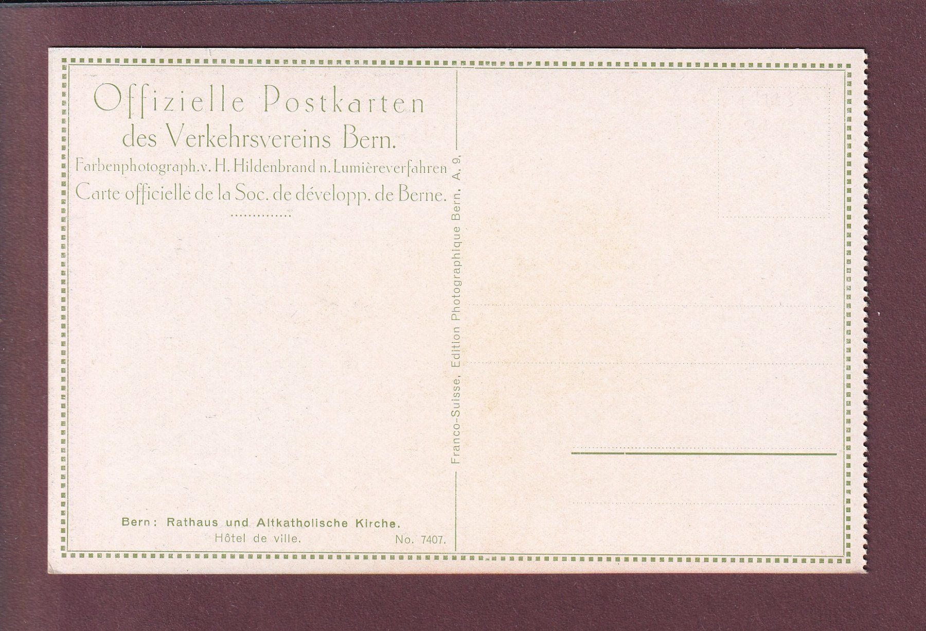 Ansichtskarten: BERN - Rathaus – Gebraucht aus Pully von nicecards 1