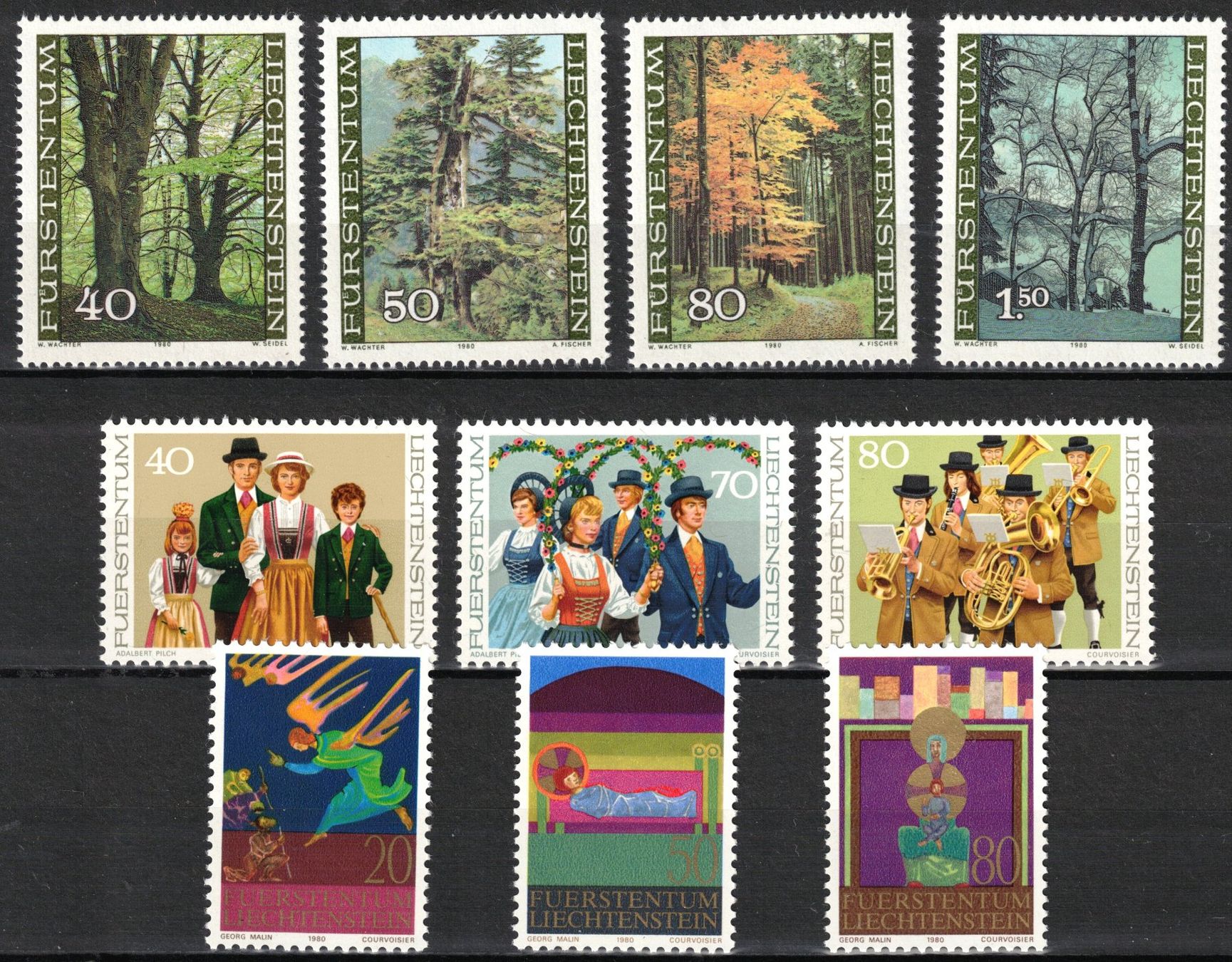 Tutti i francobolli: 1980  Serie  LI  Einzelmarken    postfrisch – Nuovo (secondo la descrizione) da Mellingen venduto da Ginger 1