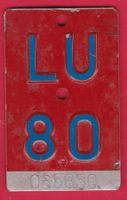 VELONUMMER / FAHRRADSCHILD, LU 80