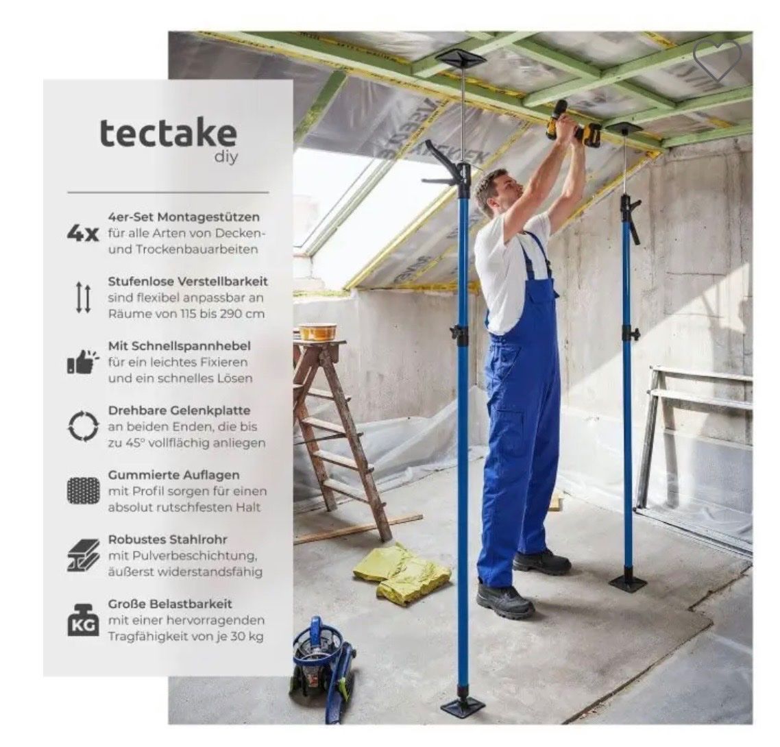 Alle Werkzeuge: Tectake 4er-Set Deckenstützen mit Automatikspanner – Neu und originalverpackt aus Hettlingen von AidaNova 1