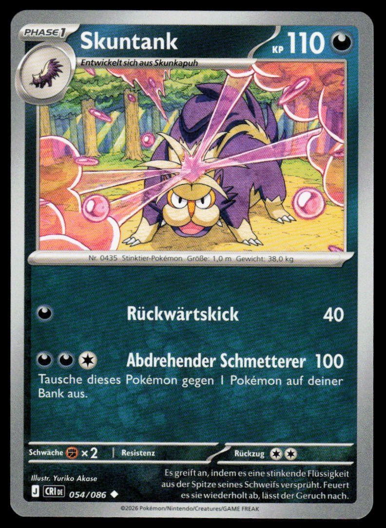 Pokémon Carte collezionabili: Pokemon Skuntank 054/086 – Usato da Herisau venduto da Pokemon2025