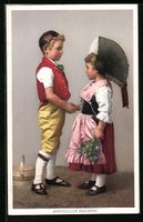 Junge und Mädchen in Appenzeller Tracht