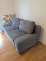 Schlafsofa, grau, mit Bettkasten, klappbar