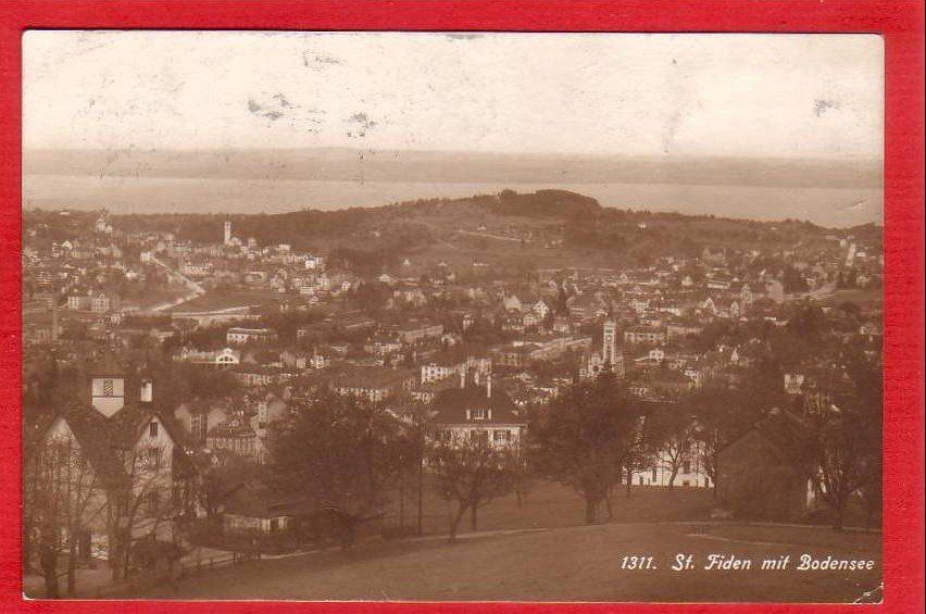 Cartoline postali: ST. FIDEN MIT BODENSEE 1920 – Usato da Grüningen venduto da Kartenlaube