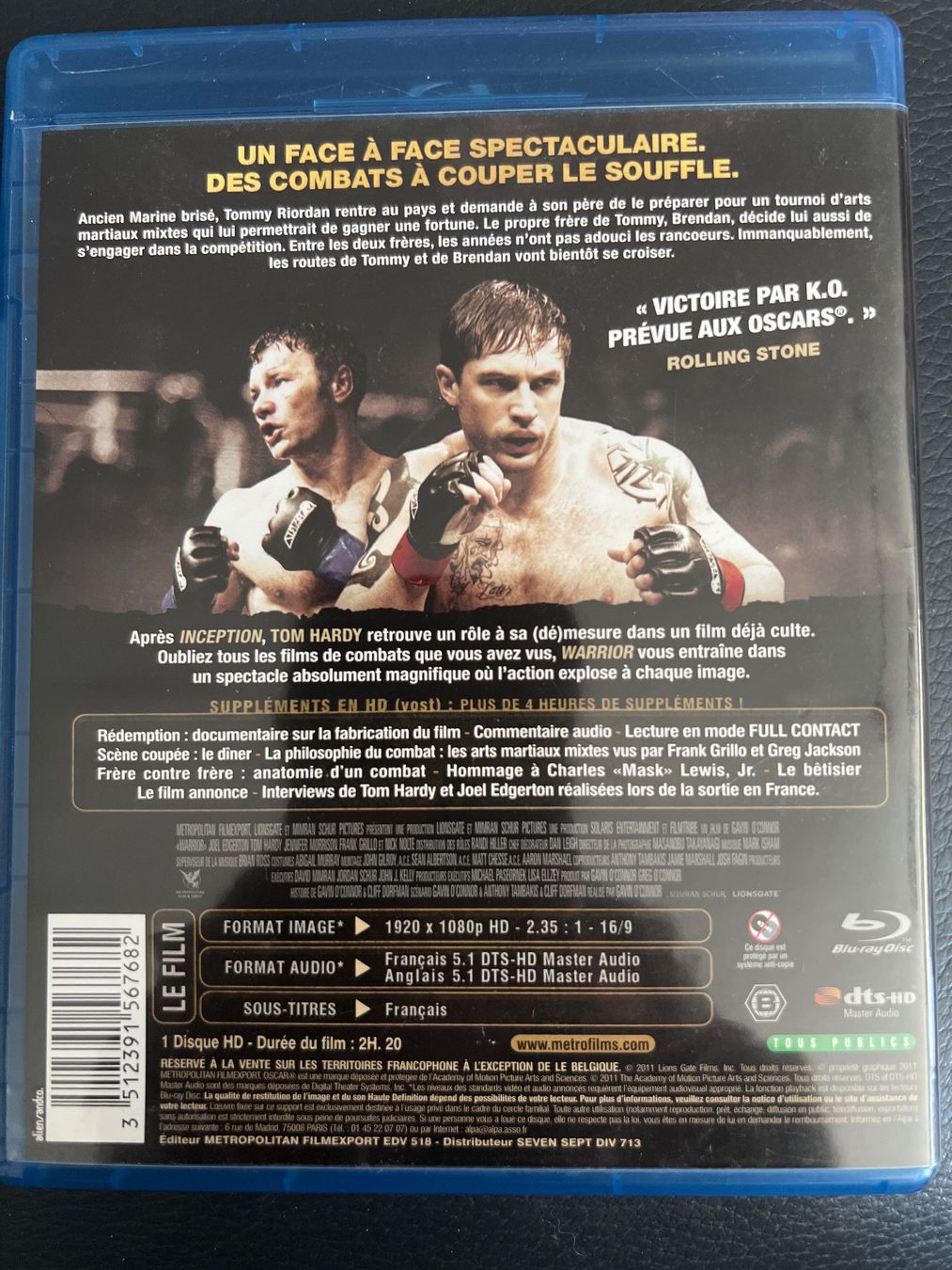 Alle DVDs: Blu-ray « Warrior » Tom Hardy français anglais – Gebraucht aus Bouveret von Feelgoodtrading 1