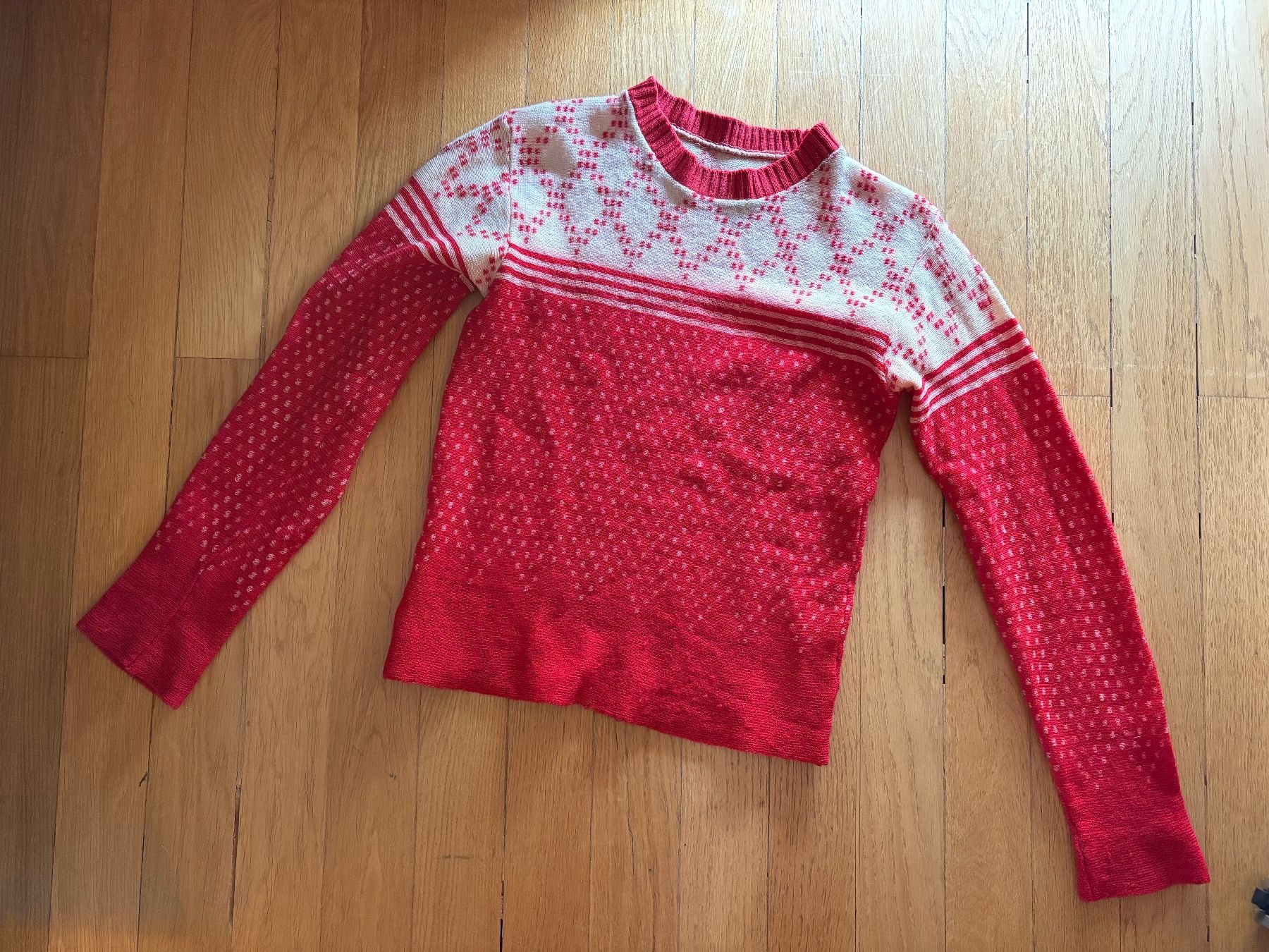 Pullover & Sweatshirts: Wollpullover Norweger Vintage Rot Weiss 38 – Gebraucht aus Zürich von BeLene