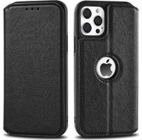 Flip Leder Hülle für Iphone 14 Pro Max. Schwarz