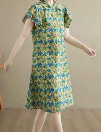Chic Abito di Lino-tg M/L-ideale per vacanze