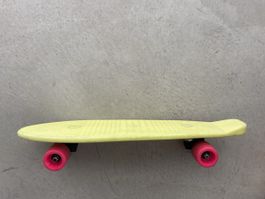 Original 80s Skateboard neongelb rosa