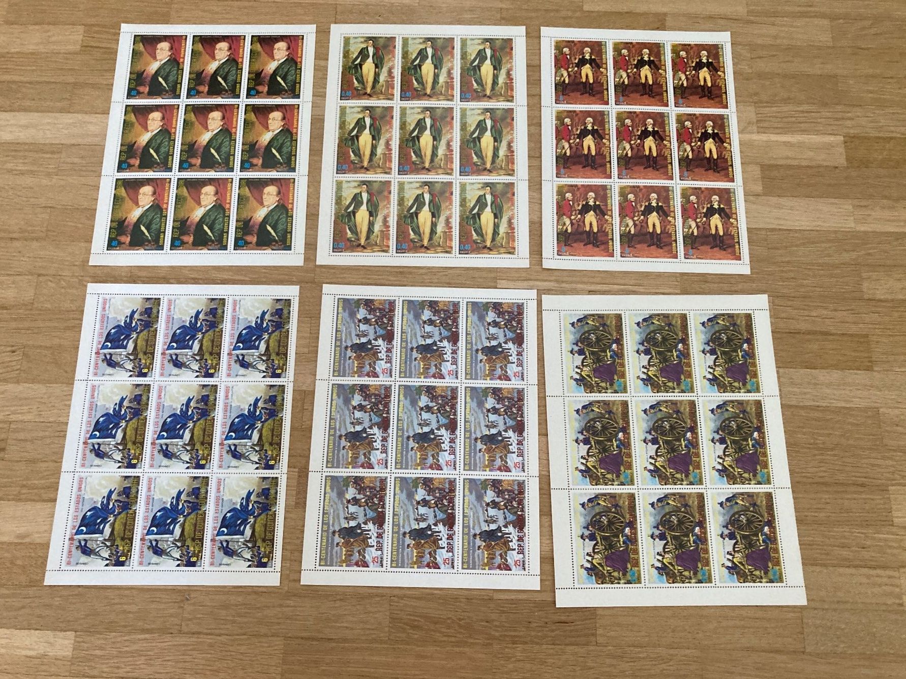 Alle Briefmarken: 6 Briefmarken Bögen Rep. de Guinea ecuatorial, postfrisch – Neu (gemäss Beschreibung) aus Winterthur von Quilterin