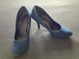 Escarpins bleu roi, daim, 37