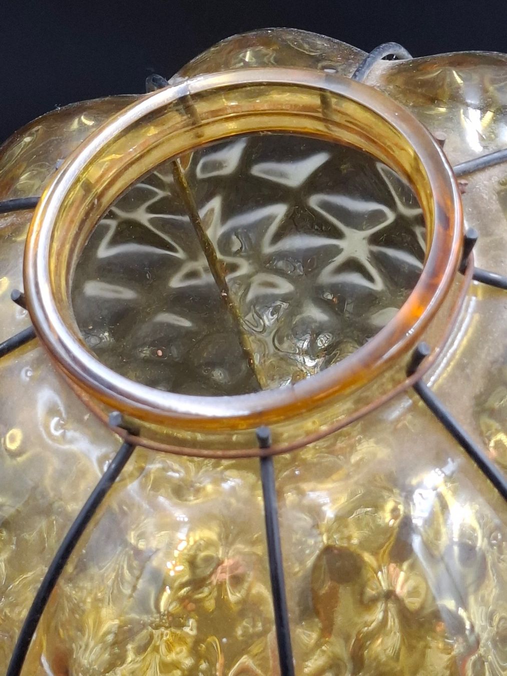 Lampadari & plafoniere: Pendelleuchte Murano Gold Glas Bernstein Stil 50er Boho Chic – Usato da Zürich venduto da bruzolda 5