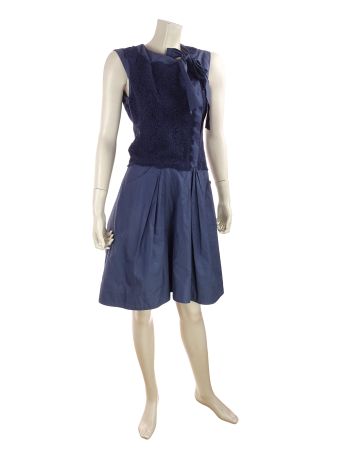 Ermanno Scervino Kleid aus Blumenspitze, Dunkelblau Gr. 40/M