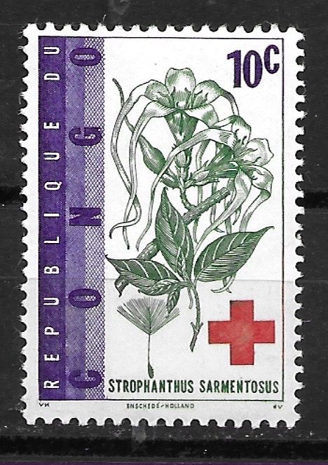 Alle Briefmarken: Kongo 1963: Rotes Kreuz – Gebraucht aus Zürich von Rainstamps