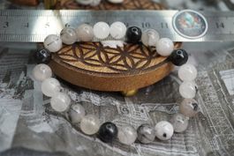 Black & White  Turmalinquarz 8mm Armband – ☯️✨