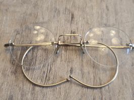 Antike Imperial Brille Randlos Gold Filled 1920s