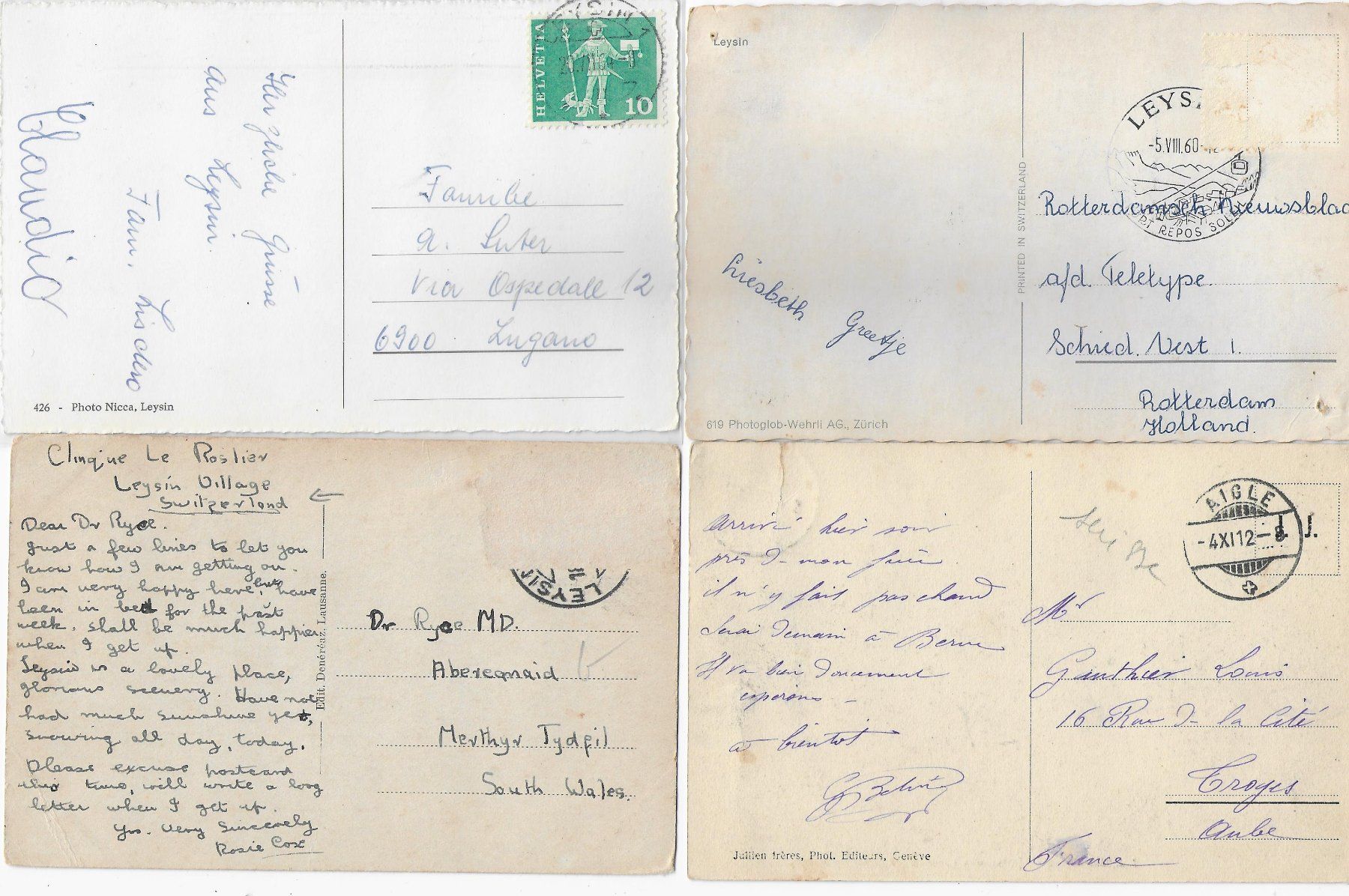 Ansichtskarten: 4 AK - Leysin – Gebraucht aus Ettingen von Kartenplanet 1