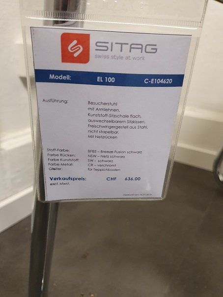 Sitag Sedie: Bürostuhl von Sitag – Nuovo (secondo la descrizione) da Grabs venduto da VUK10 3