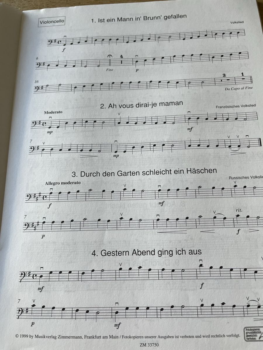 Bücher: Cellonoten: start zu zweit, klavierbegleitung – Neu (gemäss Beschreibung) aus Aesch BL von shuja01 2