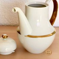 Langenthal Teekanne Porzellan mit Deckel & Goldrand Vintage