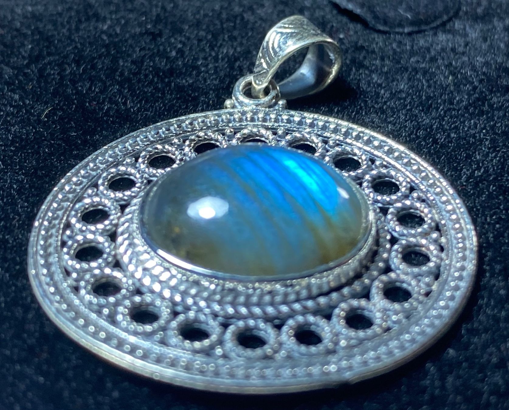 Ciondoli: boho Anhänger 925 Silber natürlicher Labradorit – Nuovo e nell'imballaggio originale da Laax GR venduto da krippenfiguren-laax 6