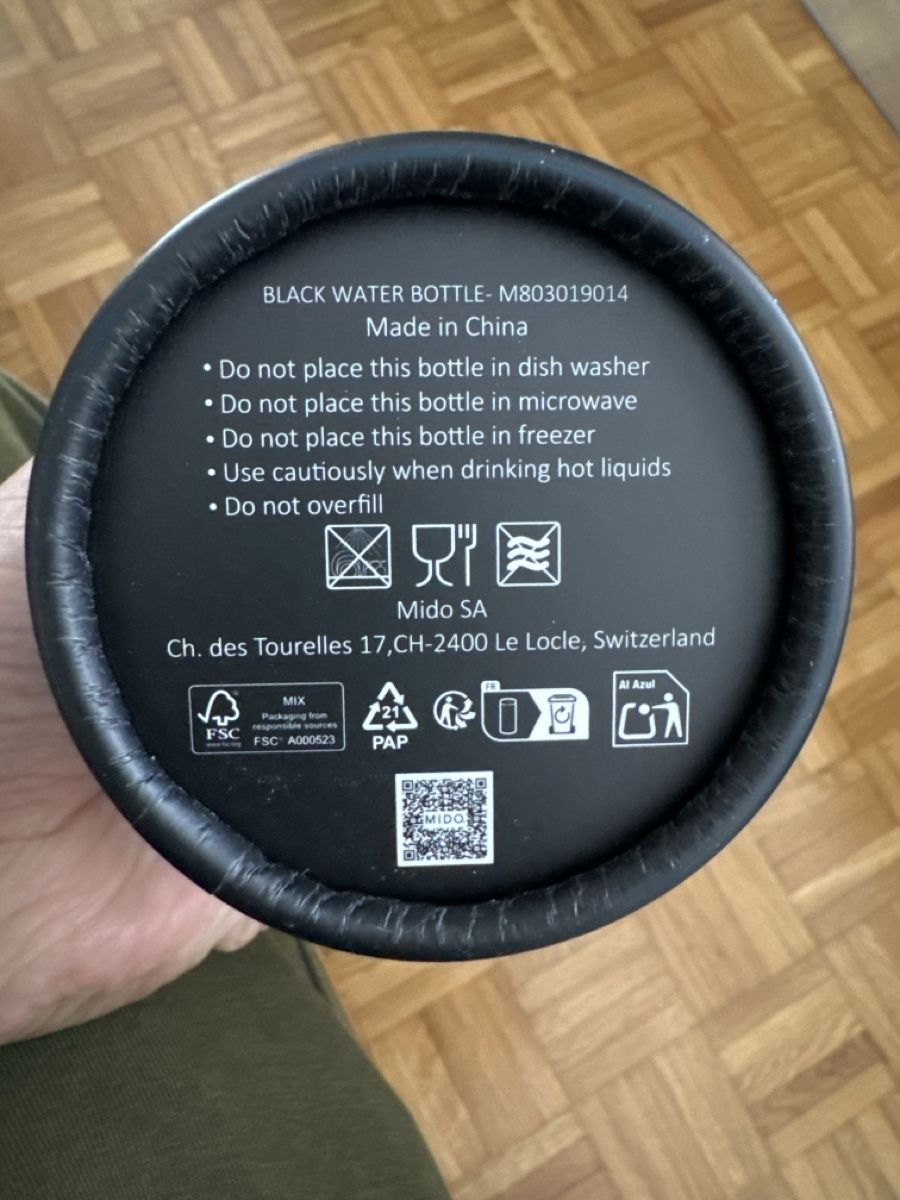 Borracce & Thermos: isotherme Mido bouteille black – Nuovo e nell'imballaggio originale da Vevey venduto da Eiden77 2