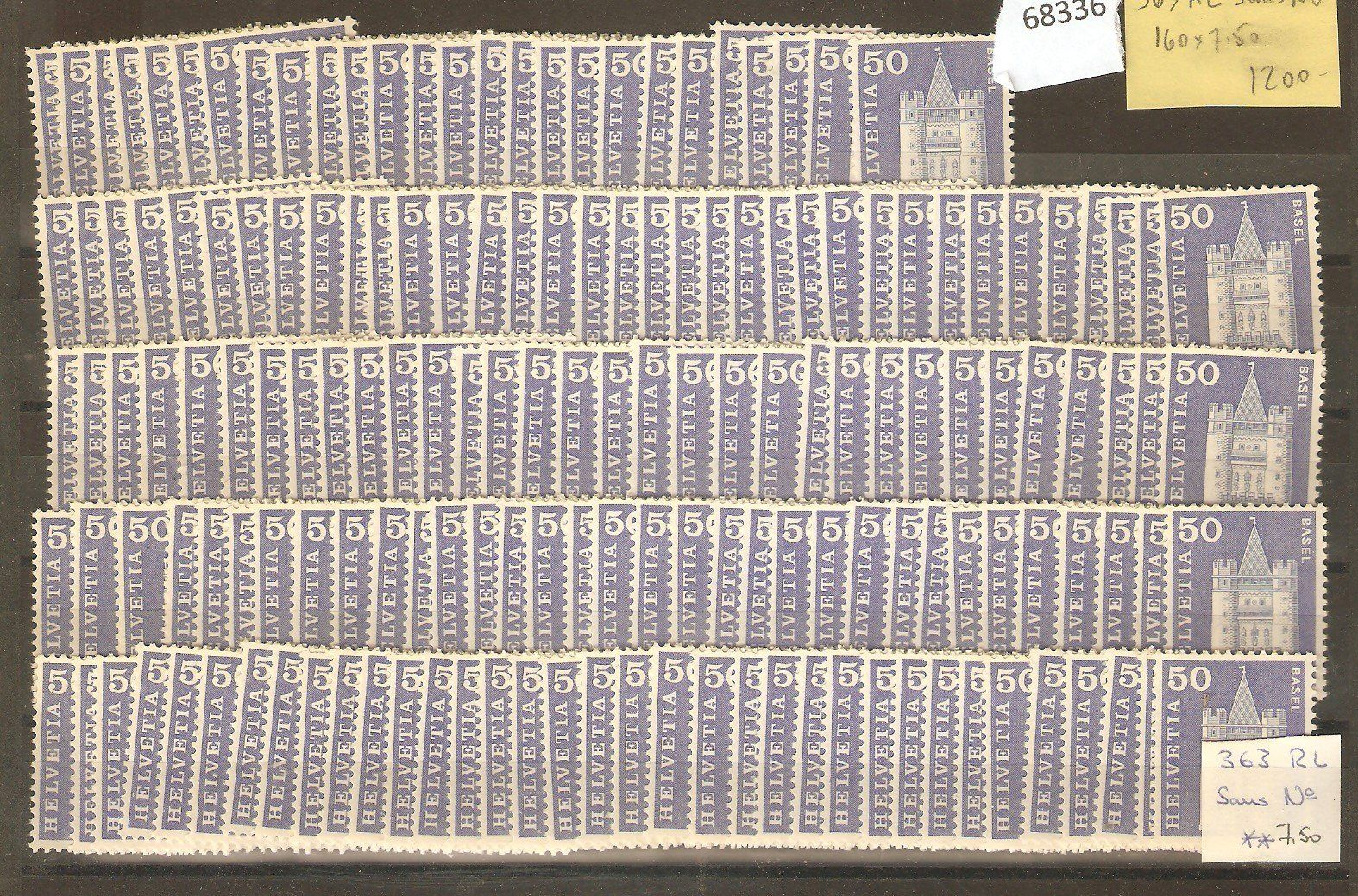 Tutti i francobolli: 163 RL x 160 – Nuovo (secondo la descrizione) da Lausanne venduto da Whorvath
