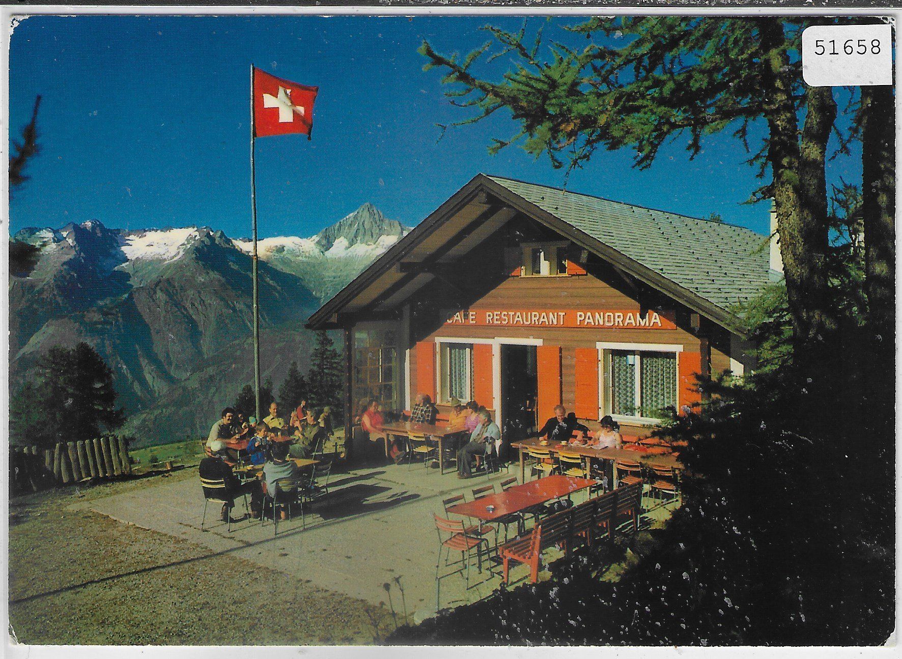Cartoline postali: Restaurant Panorama Bürchneralp - Bürchen – Usato da Ettingen venduto da Kartenplanet