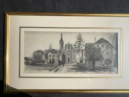 Widnau neue Kirch St. Josef Litho Lithografie 48,0 x 29,0cm