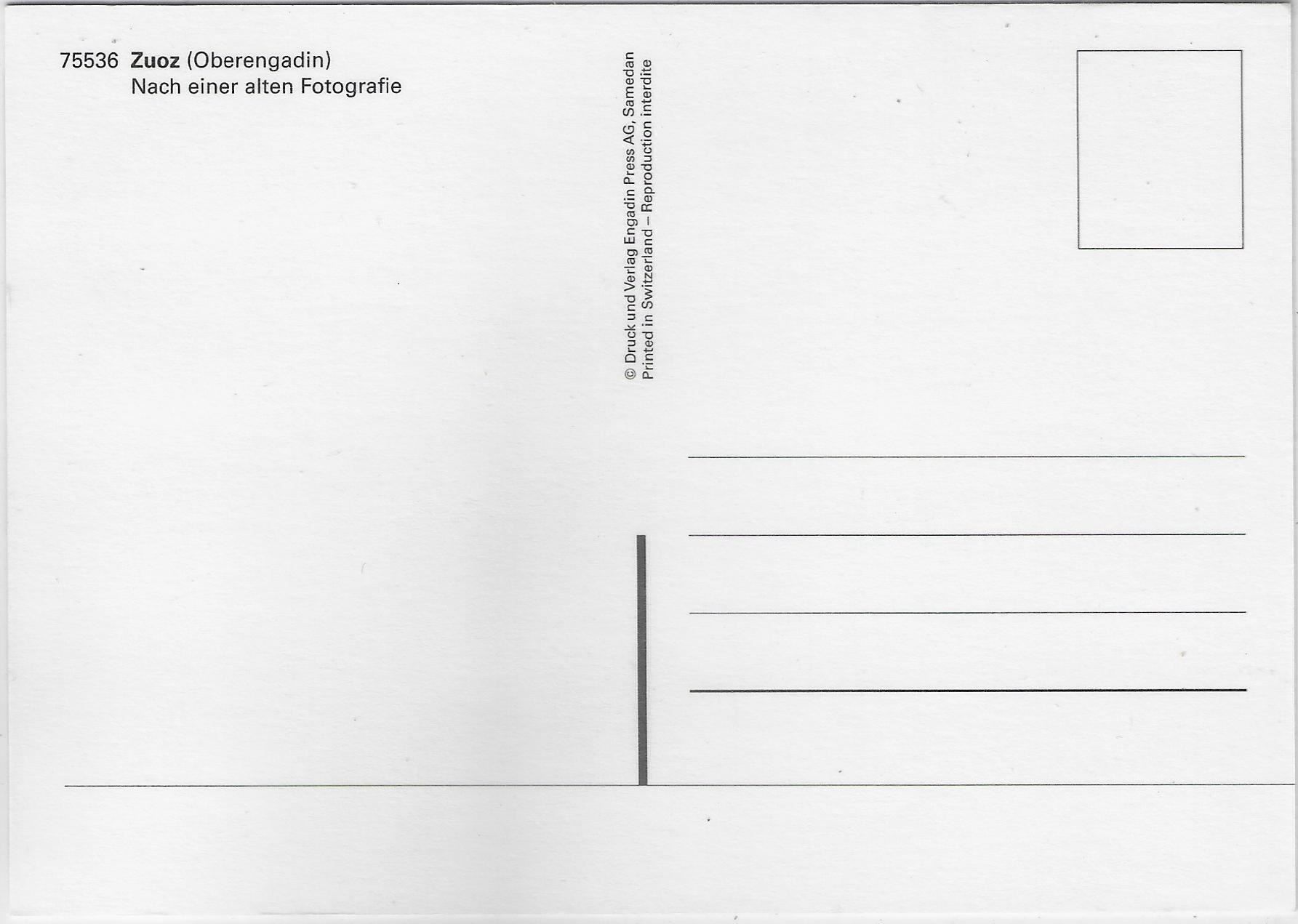 Cartes postales: Zuoz - Repro – D'occasion à Ettingen par Kartenplanet 1