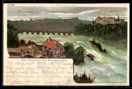 Lithographie Schaffhausen, Der Rheinfall