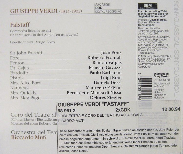 CD: Verdi - Falstaff (Muti) – Usato da Grüningen venduto da azulblanco 3
