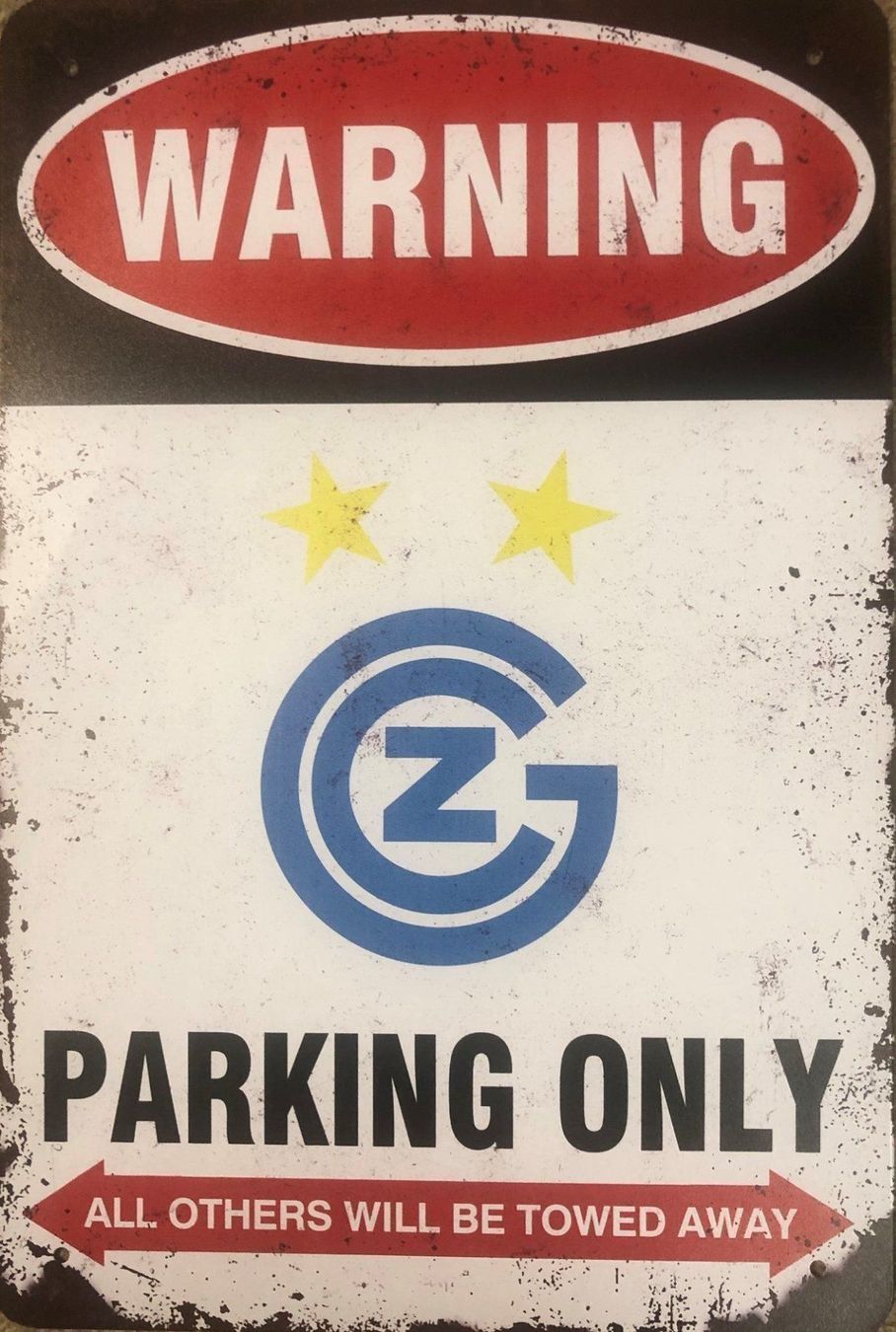 Schilder: GC Parking Only Blechschild Grasshopper Hardturm Englisch – Neu und originalverpackt aus Dättlikon von easythings