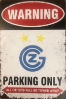 GC Parking Only Blechschild Grasshopper Hardturm Englisch