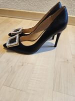 Damen Pumps schwarz mit Strassschnalle Grösse 37