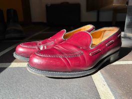 Edler Loafer Leder Berwick, Burgundy, Grösse 8,5