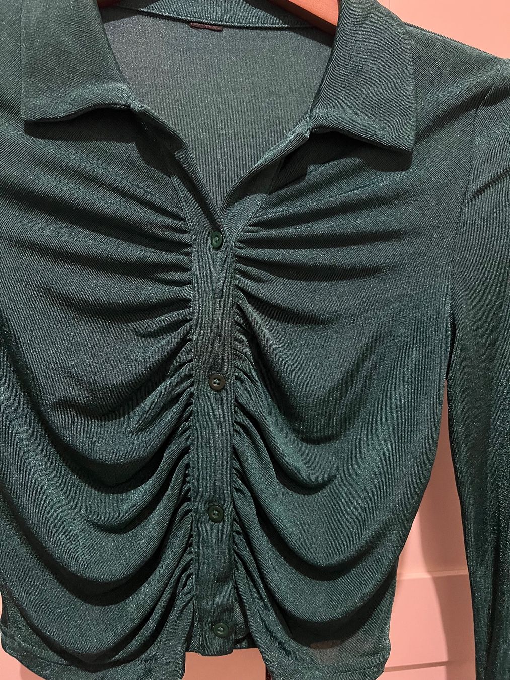Camicette: Bluse in Smaragdgrün mit Raffung – Usato da Wittenbach venduto da DGB_xoxo 1
